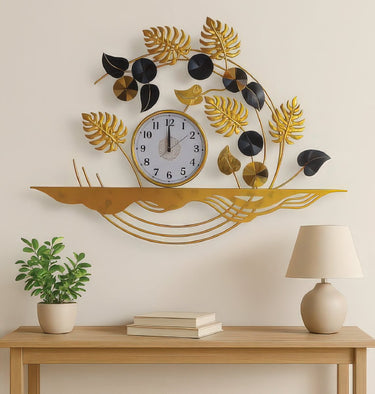 Flowing Vine Metal Wall Clock (40 x 26.5 Inches)